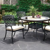 Charissa Antique Black Round Table Half Price Furniture