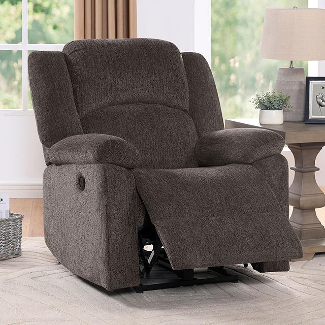 CHARON Power Recliner, Brown Half Price Furniture