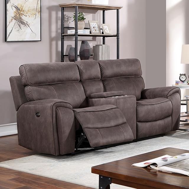 CLINT Power Loveseat, Brown Half Price Furniture