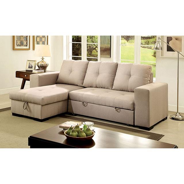 DENTON Sectional, Ivory Half Price Furniture