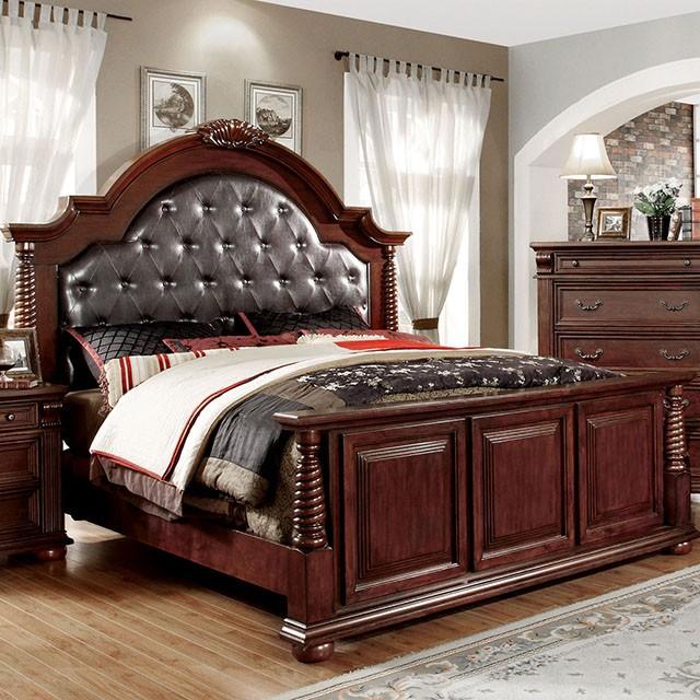 Esperia Brown Cherry Cal.King Bed Half Price Furniture