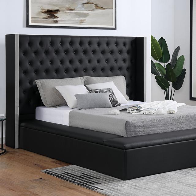 EUDORA E.King Bed, Black Half Price Furniture