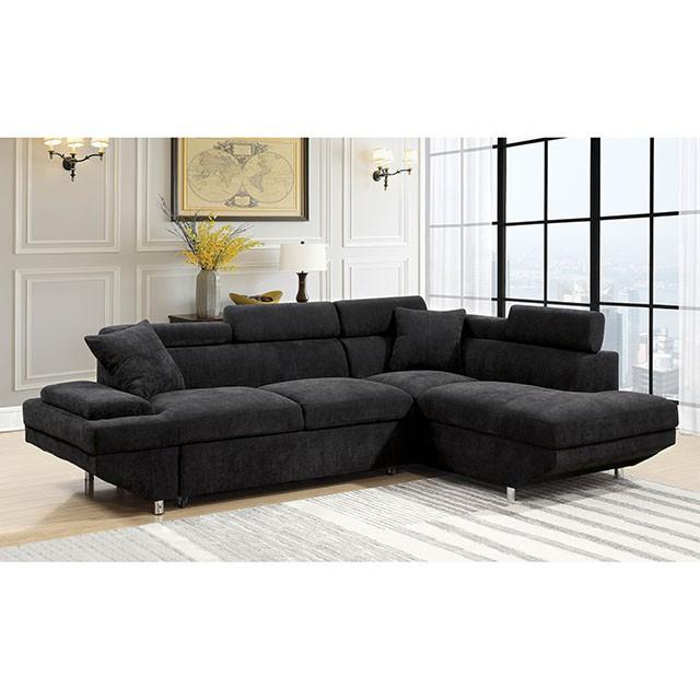 FOREMAN Sectional, Black Half Price Furniture