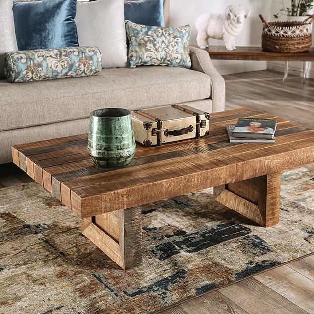 GALANTHUS Coffee Table, Weathered Light Natural Tone Half Price Furniture