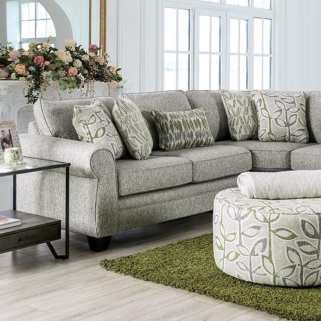 GARDNER Sectional, Gray/Green Half Price Furniture