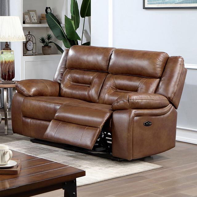 GILES Power Loveseat, Brown Half Price Furniture