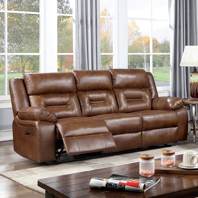 GILES Power Sofa, Brown Half Price Furniture