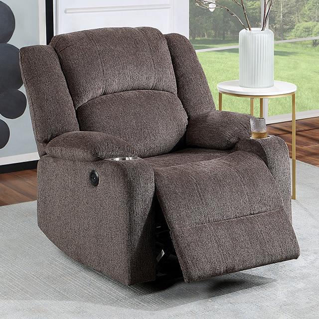 HADRIAN Power Recliner, Brown Half Price Furniture