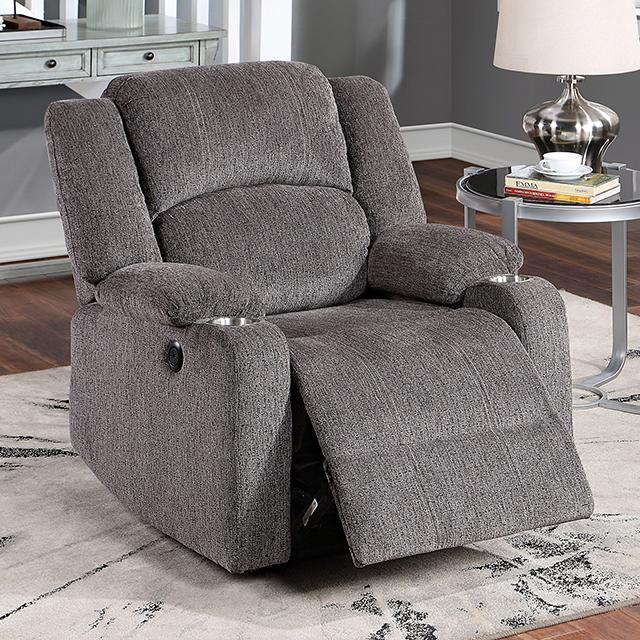 HADRIAN Power Recliner, Gray Half Price Furniture