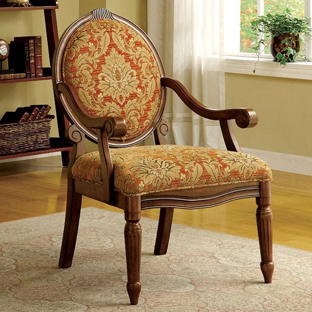 Hammond Tan/Orange Pattern Accent Chair Half Price Furniture