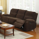 Haven Dark Brown Sofa w/ 2 Recliners Half Price Furniture