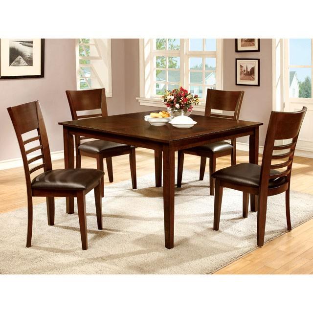 HILLSVIEW I Brown Cherry 5 Pc. Dining Table Set Half Price Furniture