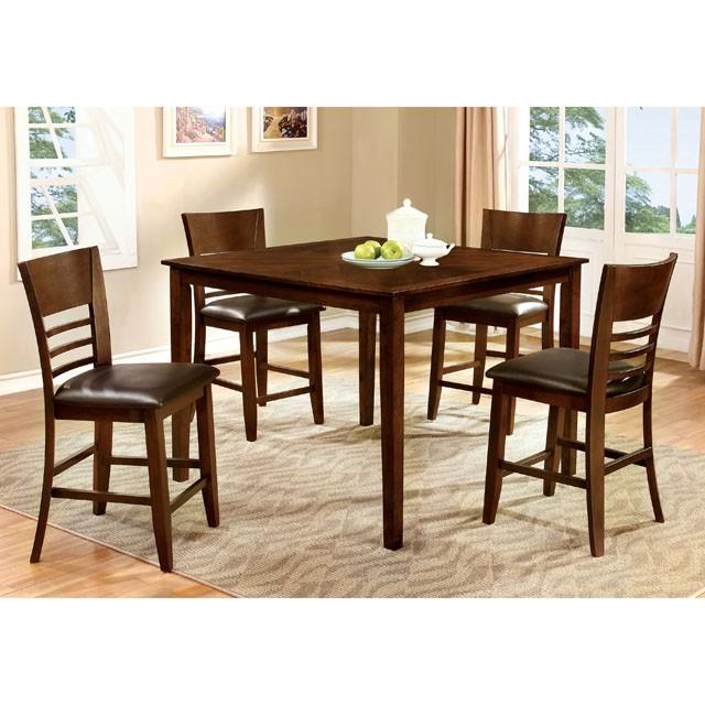 HILLSVIEW II Brown Cherry 5 Pc. Counter Ht. Table Set Half Price Furniture