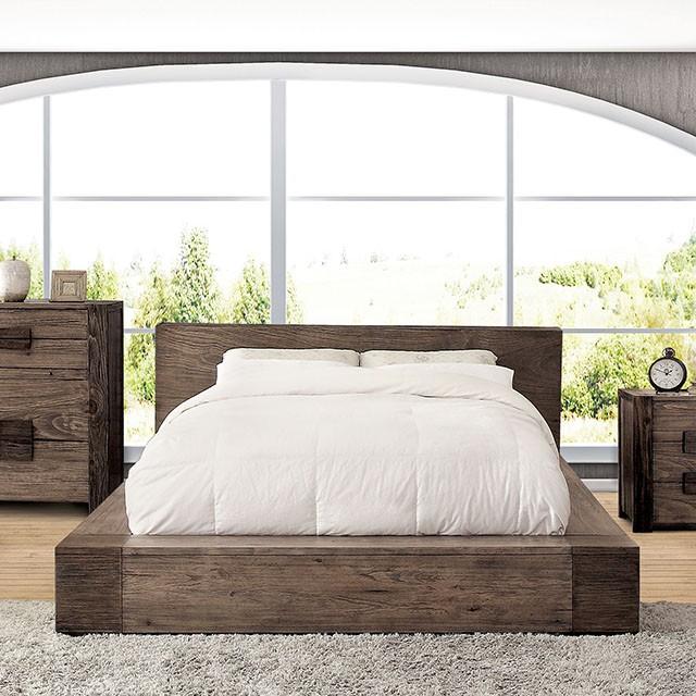 JANEIRO Rustic Natural Tone E.King Bed Half Price Furniture