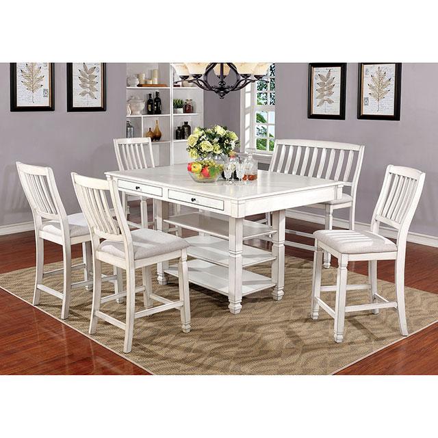 Kaliyah Antique White Counter Ht. Table Half Price Furniture