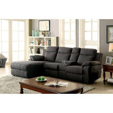 KAMRYN Gray Sectional w/ Console, Gray Half Price Furniture