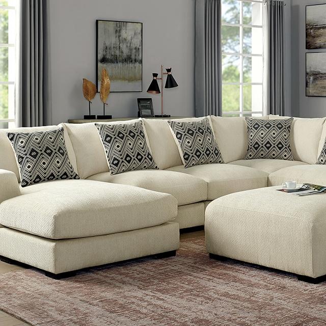 KAYLEE U-Shaped Sectional + Ottoman Half Price Furniture