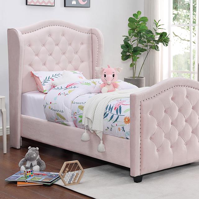 KERRAN Full Bed, Blush Half Price Furniture