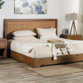 LEIRVIK E.King Bed, Light Walnut Half Price Furniture