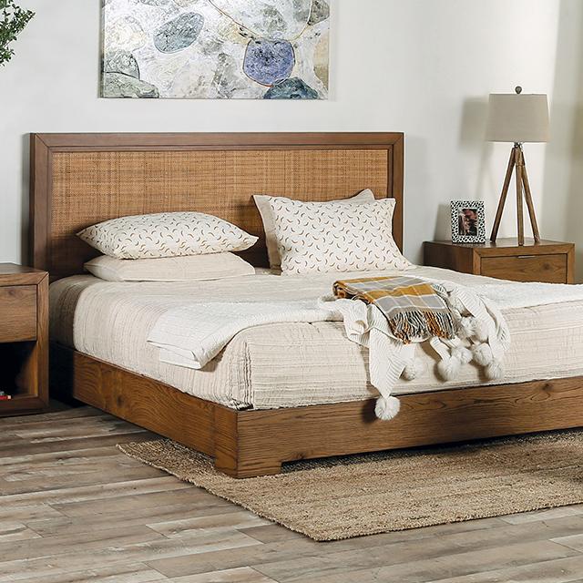 LEIRVIK E.King Bed, Light Walnut Half Price Furniture