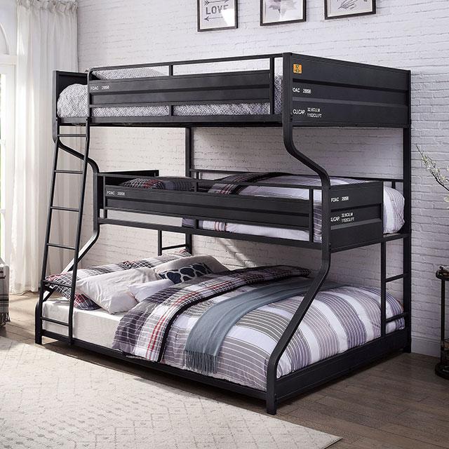 LODIDA Full/Twin/Queen Triple Decker Bed Half Price Furniture