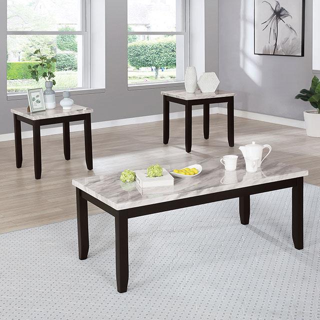 LODIVEA 3 Pc. Table Set, White Half Price Furniture