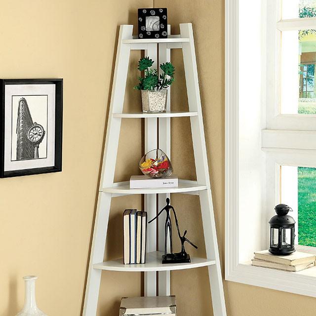 Lyss White Ladder Shelf Half Price Furniture