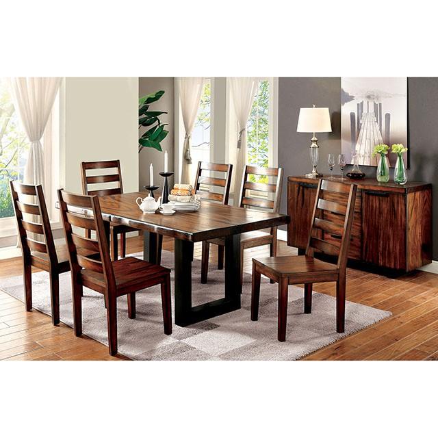 MADDISON Tobacco Oak/Black Dining Table Half Price Furniture