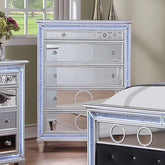 MAIREAD Chest w/ LED, Silver Half Price Furniture