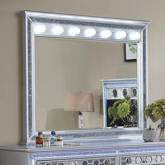 MAIREAD Mirror w/ Light, Silver Half Price Furniture