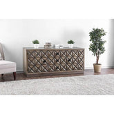 Markos II Weathered Light Oak 64" TV Stand Half Price Furniture