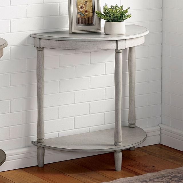 MENTON Side Table, Antq. White Half Price Furniture