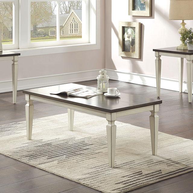 MONMOUTH 3 Pc. Table Set, Antq. White Half Price Furniture