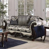 MONTESILVANO Loveseat, Blue/Silver Half Price Furniture