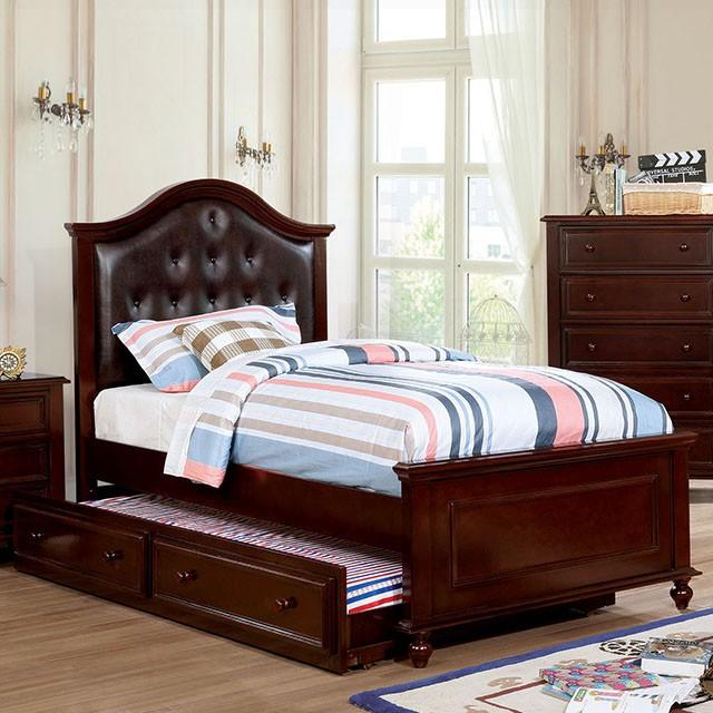 OLIVIA Full Bed, Dark Walnut Half Price Furniture