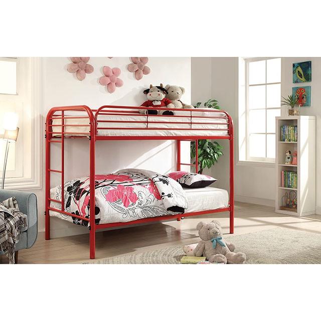 Opal Red Twin/Twin Bunk Bed Half Price Furniture