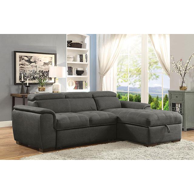 Patty Graphite Sectional, Graphite Half Price Furniture