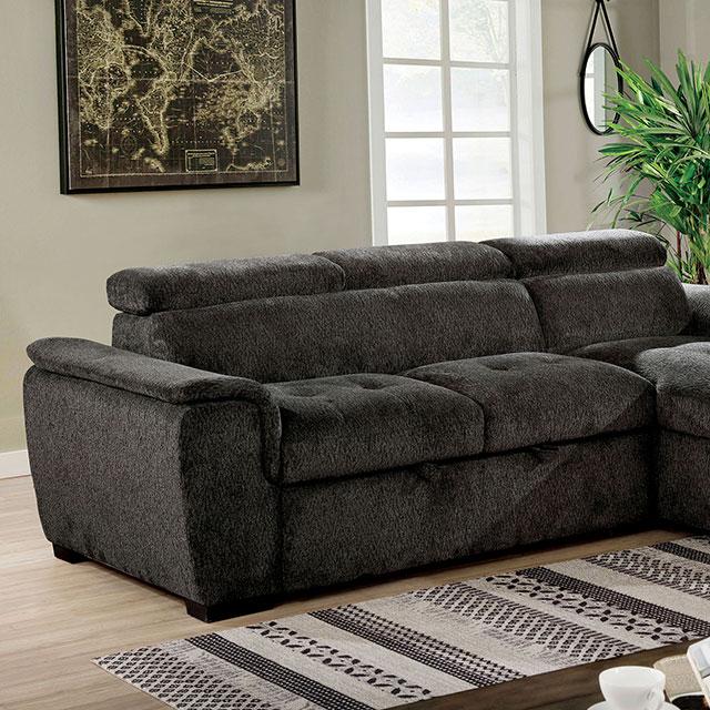 PATTY Sectional, Dark Gray Half Price Furniture