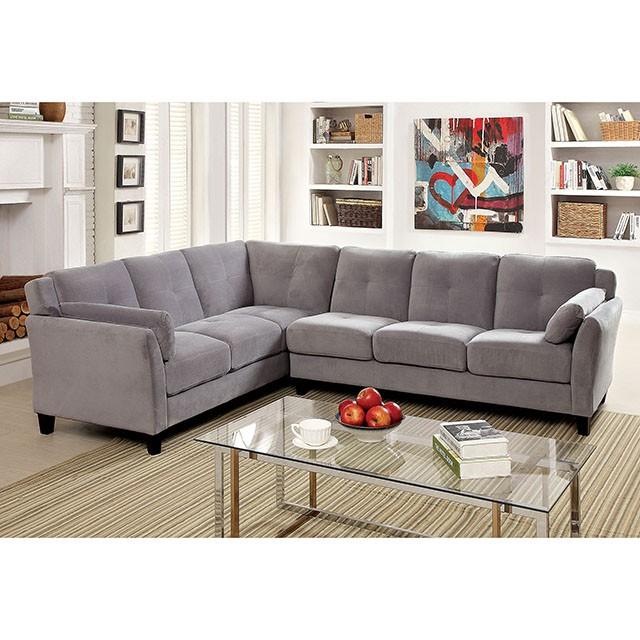 PEEVER II Warm Gray Sectional, Warm Gray (K/D) Half Price Furniture