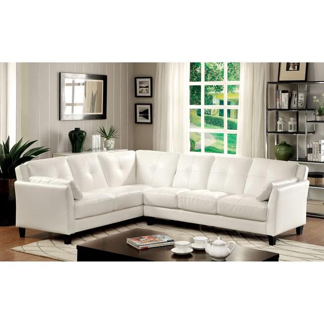 PEEVER White Sectional, White (K/D) Half Price Furniture