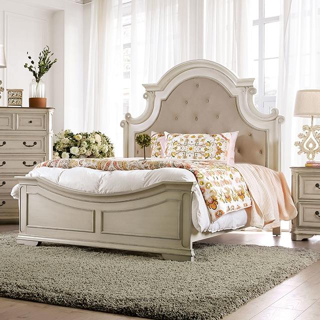 Pembroke Antique Whitewash Queen Bed Half Price Furniture