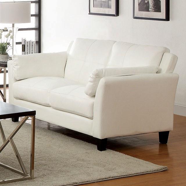 Pierre White Love Seat, White (K/D) Half Price Furniture