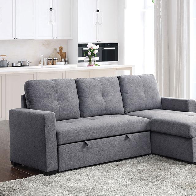 POLLY Sectional, Gray Half Price Furniture