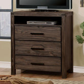 Rexburg Wire-Brushed Rustic Brown Media Chest Half Price Furniture