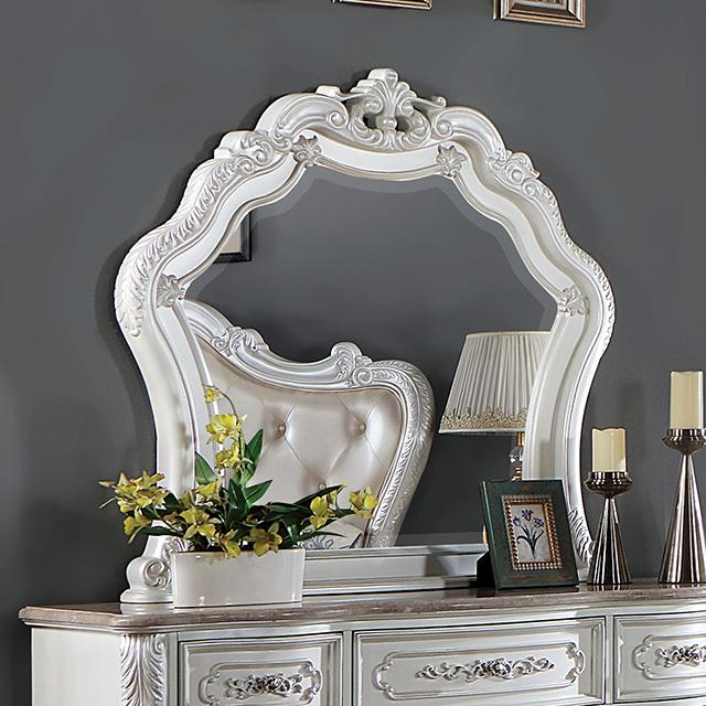 ROSALIND Mirror, Pearl White Half Price Furniture