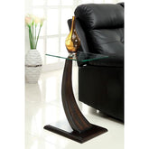 VALON Dark Walnut Side Table Half Price Furniture