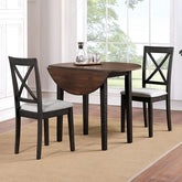 VENETA 3 Pc. Dining Table Set, Dark Oak/Walnut Half Price Furniture