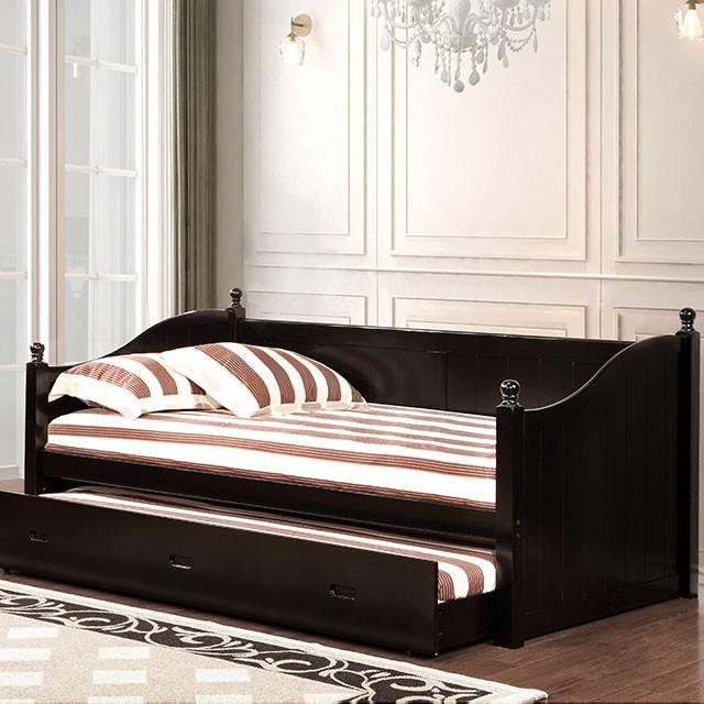 WALCOTT Black Daybed w/ Twin Trundle, Black Half Price Furniture