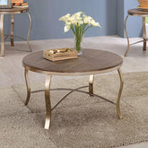 Wicklow Rustic Oak/Champagne 3 Pc. Coffee Table Set Half Price Furniture