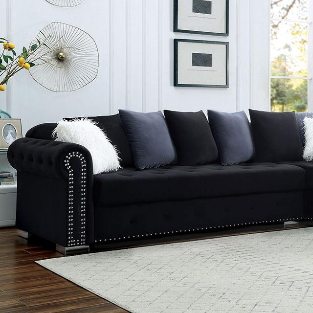 WILMINGTON Sectional, Black Half Price Furniture